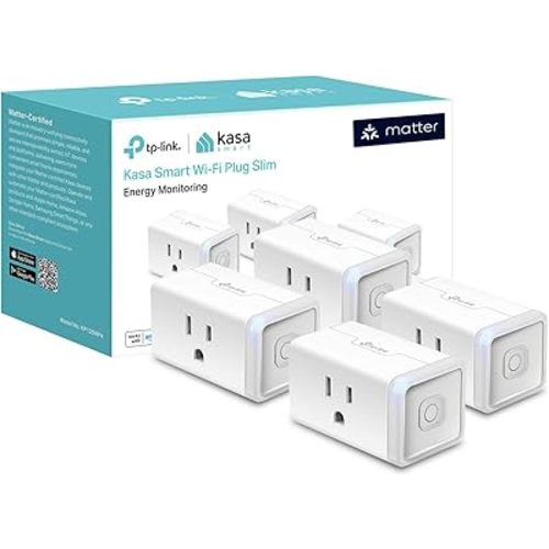 Kasa Matter Smart Plug w/ Energy Monitoring, Compact Design, 15A/1800W Max, Super Easy Setup, Works with Apple Home, Alexa & Google Home, UL Certified, 2.4G Wi-Fi Only, White, KP125M (4-Pack)