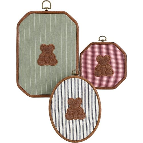 Novabright 3 Pack Handmade Vintage Teddy Bear Wall Art Nursery Canvas Print, Cute Teddy Bear Room Decor for Baby Shower Favor Bedroom Decor