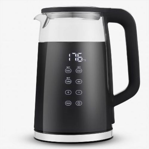 Elite Cuisine 1.8qt Double Wall Cool Touch Glass Digital Tea Kettle