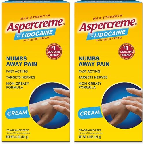 Aspercreme Lidocaine Pain Relief Cream, Moisturizing Aloe, 4.3 oz., 2-Pack