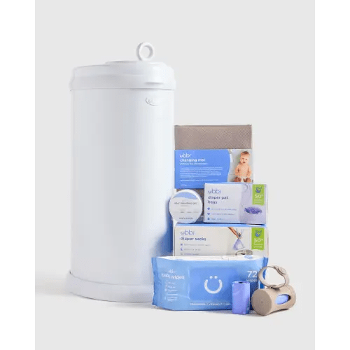 Ubbi Stainless Steel Diaper Pail in White