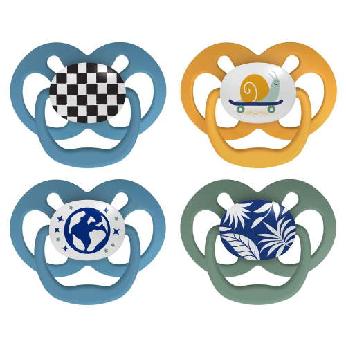 Dr. Brown's Advantage Glow-in-the-Dark Pacifiers Checkered Skateboard Snail Blue 6-18M, 4 pack - Walmart.ca
