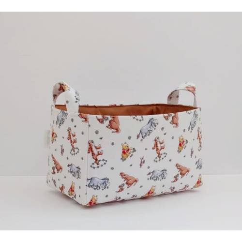 Winnie the pooh nursery storage basket, Fabric container bin, Diaper caddy, Kids toy basket, Baby shower gift