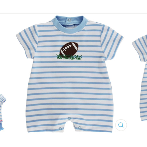 Tiny Touchdown - Boys Short Knit Romper