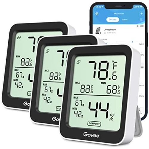 Govee Indoor Hygrometer Thermometer 3Pack H5075 with Bluetooth App Control