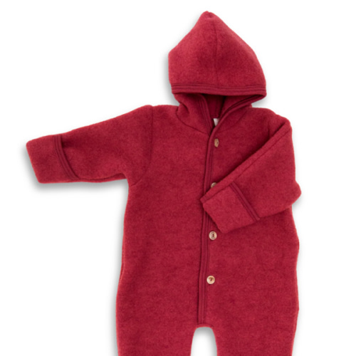 Hooded wool fleece overall