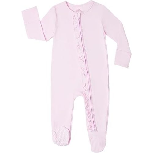 Baby Girl Sleeper Viscose from Bamboo Zipper Footies Pjs NB-24Mon