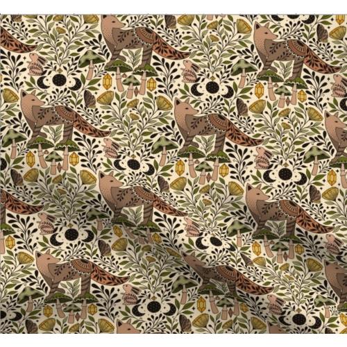 Woodland Swaddle Set, Spirit of Fox Swaddle + Hat or HeadBand, Mushroom Baby Blanket, Witchy Baby Stuff, Cottagecore, Scandi Nursery