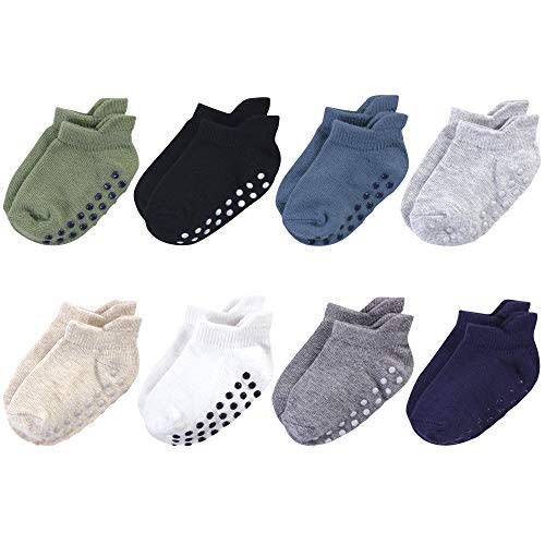 Touched by Nature Girls Unisex Baby Organic Cotton Socks with Non-Skid Gripper for Fall Resistance