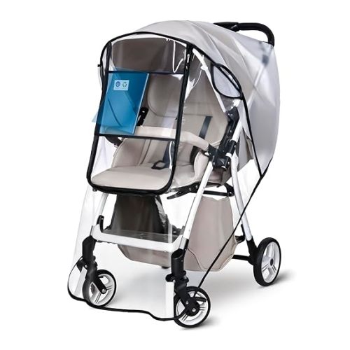 bemece Universal Stroller Rain Cover, Clear EVA Weather Shield