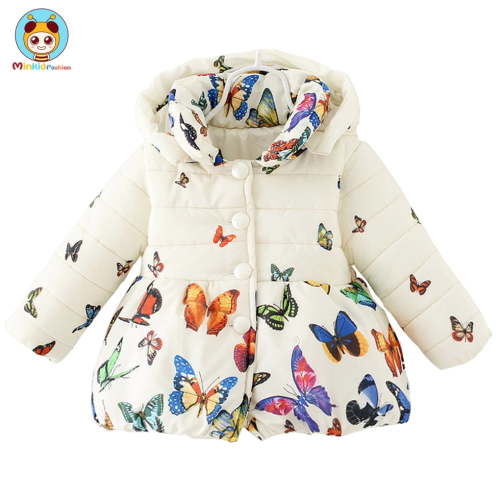 MINKIDFASHION Baby Girls Winter Butterfly Little Toddler Jacket Coat 1T