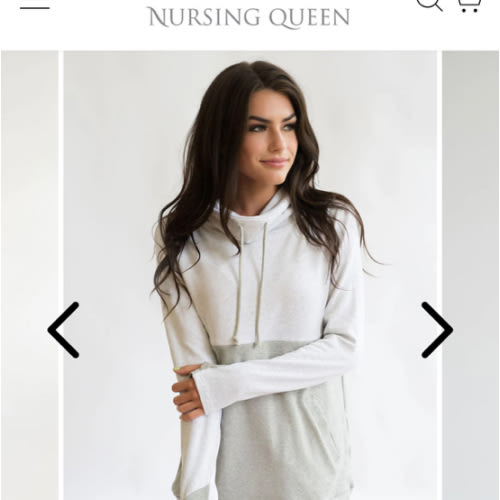 Nursing Sweatshirt Pullover - Colorblock Light Gray