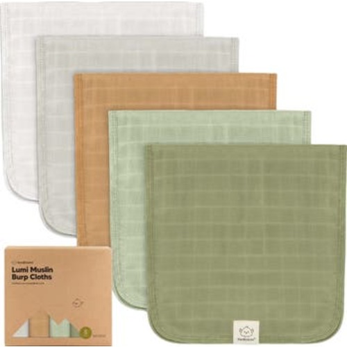 5-Pack Lumi Muslin Burp Cloths