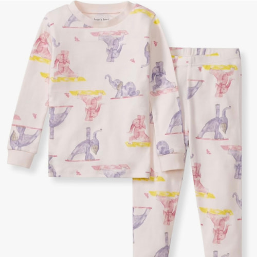Burt's Bees Baby Girls' Pajamas, 2-Piece Long Sleeve Tee and Pants Organic Cotton PJ Set