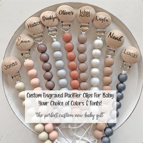 Baby Gifts Personalized, Baby Shower Gift, Newborn Gifts for Boy, Girl, Personalized Pacifier Clip With Name, New Baby Gift, Binky Clip