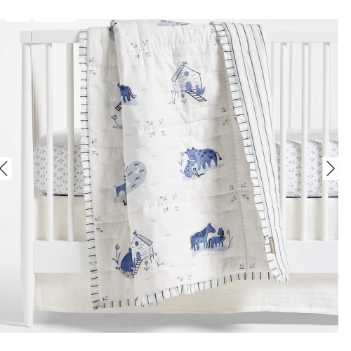 Supersoft Pampas Ivory Organic Cotton Gauze Baby Crib Skirt