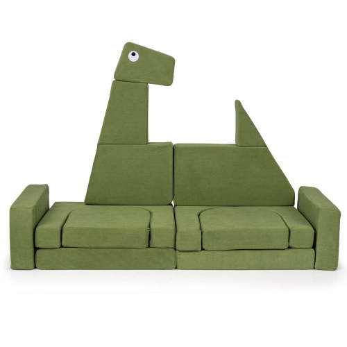 Costway 13 PCS Modular Kids Play Couch, Multifunctional Convertible Kids Sofa Furniture Dinosaur
