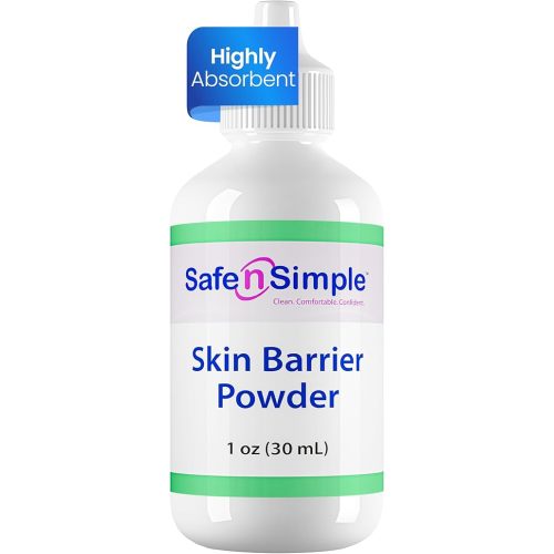 Safe n' Simple Stoma Skin Barrier Powder - 1 oz - Medicated Protective Skin Barrier Powder - Skin Barrier Protection Ostomy Powder Supplies - Stoma Adhesive Powder