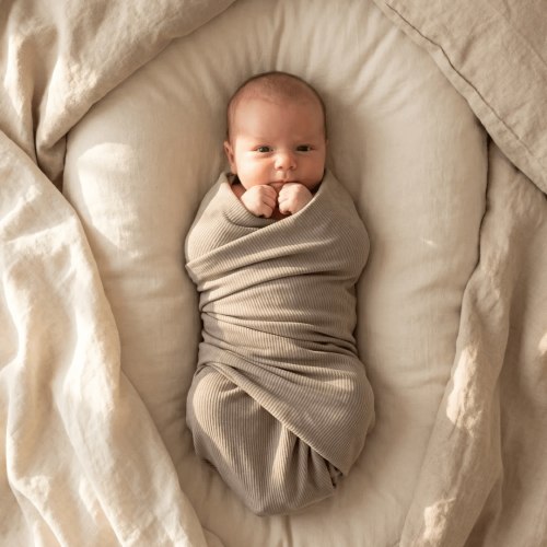 Swaddle Taupe Ribbed