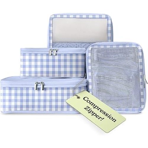 Vandel Space-Saving Compression Packing Cubes for Women, Men, Compressible Carry On Suit Case Organizer Luggage Packing Cubes for Travel Organizer Bags for Luggage and Backpacks, Suitcase Cube