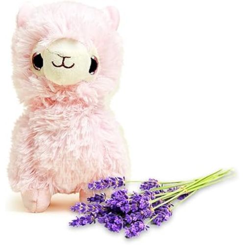 Warmies Junior Microwavable & Weighted Stuffed Animals, Pink Llama - Heated Stuffed Animal Plushie for Warmth & Comfort - Cute Soft Plush Toys for Adults & Children (Boys, Girls, Babies & Toddlers)