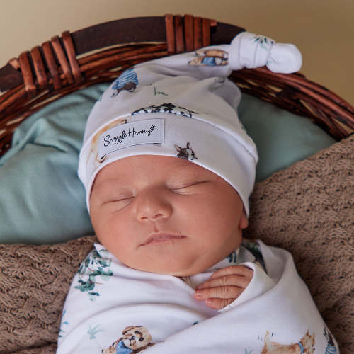 Dog Park Organic Knotted Baby Beanie | Snuggle Hunny