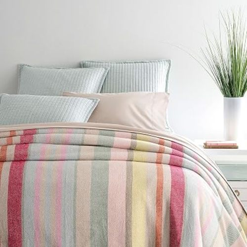 Pine Cone Hill Ingrid Blanket, Twin Size, Multi Stripe Pattern
