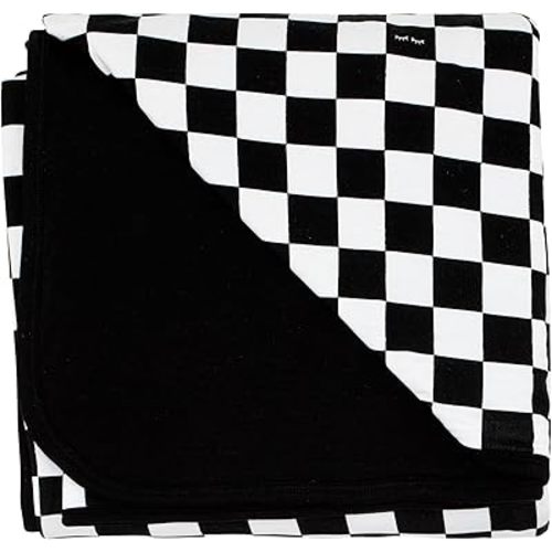 Little Sleepies Cloud Blanket, Soft Viscose from Bamboo Toddler & Baby Blanket for Boys & Girls, Lightweight, Perfect for Hot Sleepers, 50" x 50", Large (Cool Checks)