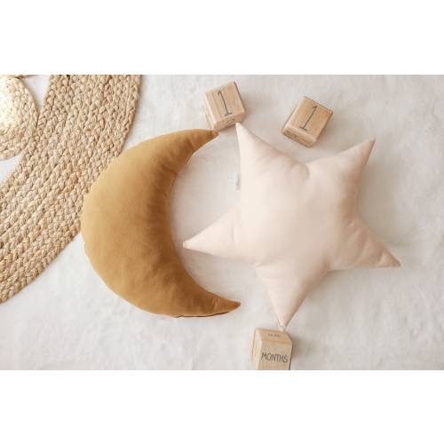 Nursery Decor Pillow Set, Brown Moon and Beige Star Pillow, Star Cushion, Moon Cushion, kids pillow set,Kids Room Decor,Toddler pillow set