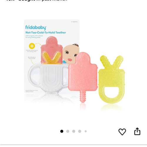 Frida Baby Silicone Teething Toys, 4-in-1 Teether for Babies & Infants, Teething Relief for 0-18 Months, Not-Too-Cold-to-Hold Baby Teether, BPA-Free