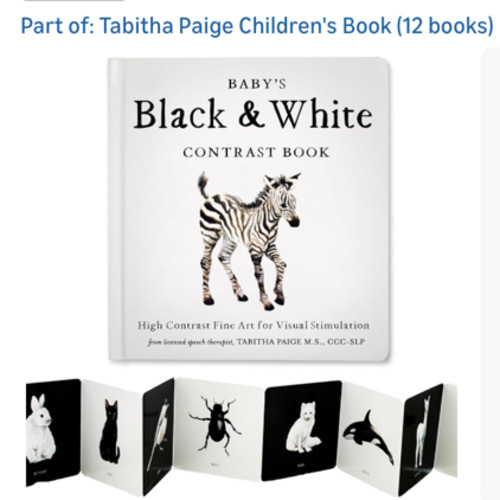 Baby's Black and White Contrast Book: High-Contrast Art for Visual Stimulation at Tummy Time (Tabitha Paige Children's Book Series)