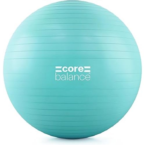 Core Balance Exercise Ball, Stability Ball for Yoga, Pilates and Fitness, Gym Ball for Home Gym and Office Chair, Training, Physical Therapy, Anti Burst, Pump Included, 55cm 65cm 75cm 85cm