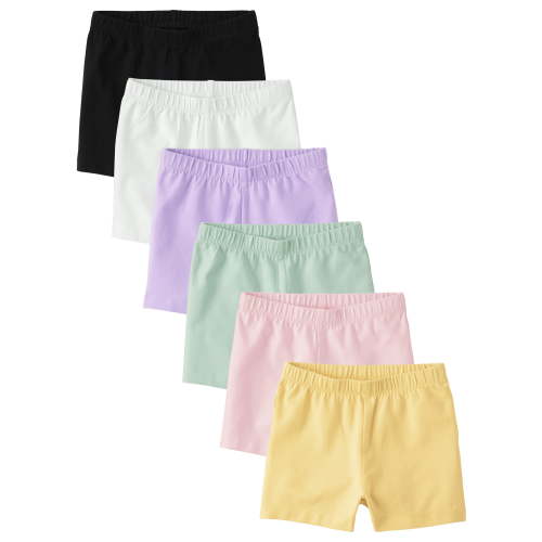 The Children's Place Toddler Girls Everyday Cartwheel Shorts, 6-Pack, Sizes 12M-5T