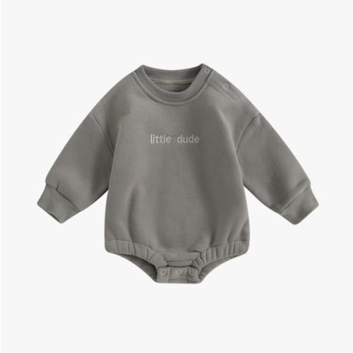 VISGOGO Newborn Infant Baby Boy Girls Oversized Romper Little Dude Sweater Onesie Coming Home Outfit Neutral Clothes