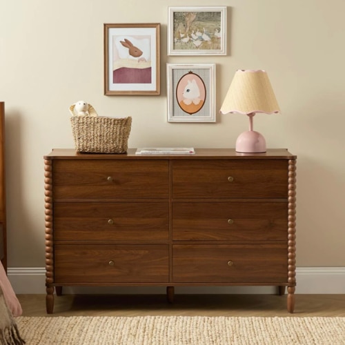 Betti Bobbin Six Drawer - Walnut Storage Solution | Mocka