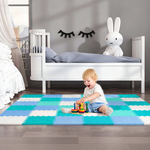 LAITIMIA 35.4'' W X 71'' L Interlocking Foam Playmat, Crawling Mat, Floor Mats for Baby Playroom or Gym & Reviews | Wayfair