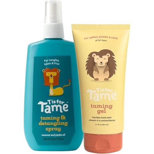 T is for Tame - Kids Hair Styling Gel & Hair Mist Bundle, All-Natural Alcohol-Free Gel & Mist for Kids & Toddlers