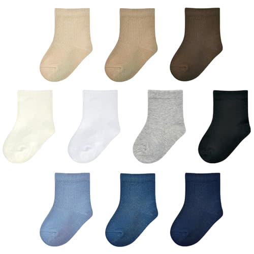Baby Socks Infant White Crew Socks Baby Girls Soft Newborn Dress Sock Boys Baptism 0-12 Months 10 Pack
