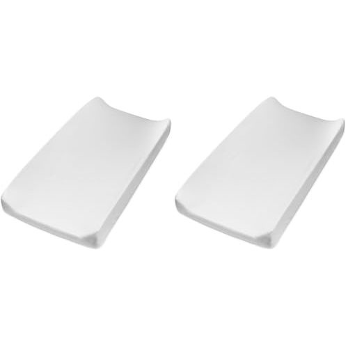 HonestBaby Unisex Baby Organic Cotton Changing Pad Cover and Toddler Sleepers, Bright White, One Size US (Pack of 2)