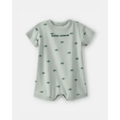 Baby Boy 'Expert Crawler' Snail Short-Sleeve Romper - Green | Carter's