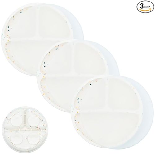 WeeSprout Suction Plates for Babies With Lids & Toddlers - 100% Silicone, Dinnerware Stays Put, Divided Design for Picky Eaters, Microwave & Dishwasher Friendly, 3 Pack