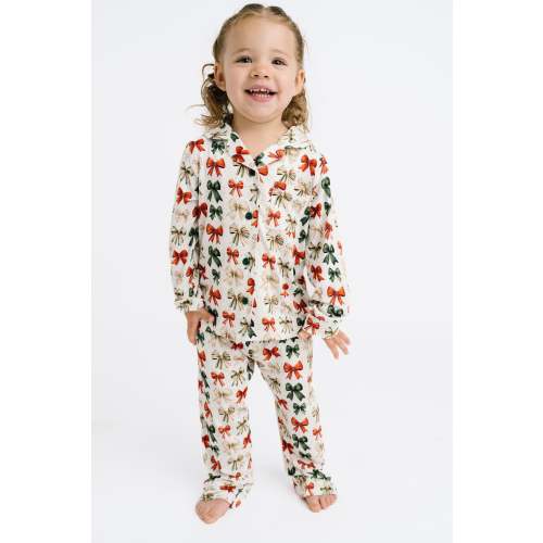 Holiday Bows Bamboo Button Up Set