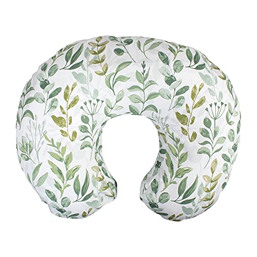 Boppy Nursing Pillow and Positioner—Original | Green Foliage | Breastfeeding, Bottle Feeding, Baby Support | with Removable Cotton Blend Cover