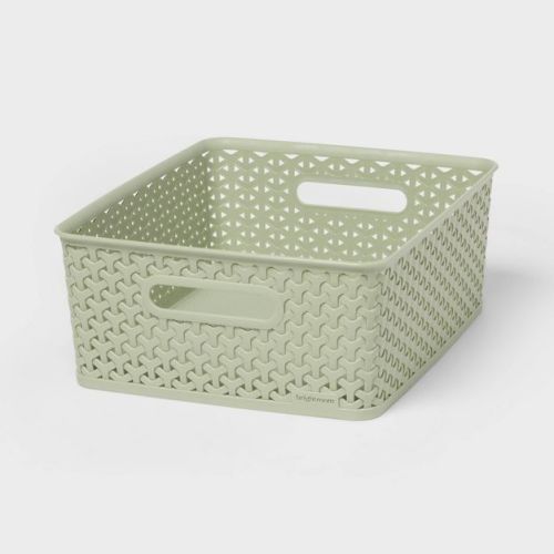 Y-Weave Medium Decorative Storage Basket Green - Brightroom™