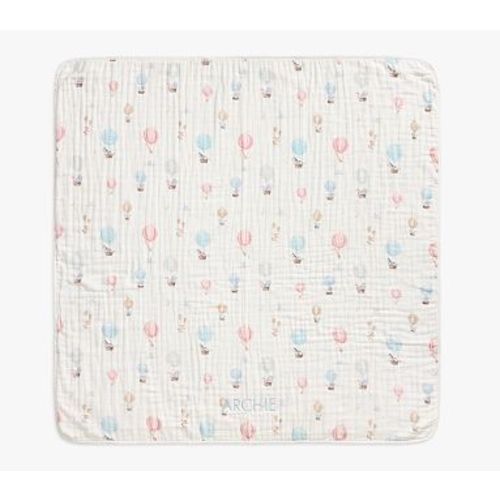 Organic Hot Air Balloon Oversized Muslin Baby Blanket , Multi , 47x47