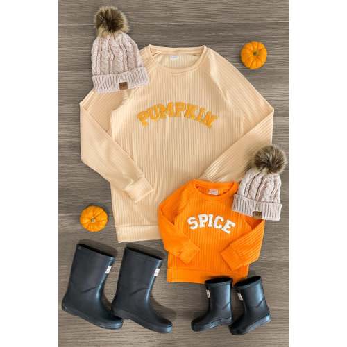 Mom & Me - "Pumpkin & Spice" Chenille Patch Top