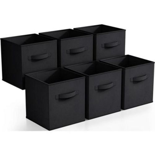 Sorbus 11 Inch 6 Pack Foldable Fabric Storage Cube Bins with Handles - for Organizing Pantry, Closet, Nursery, Playroom, and More
