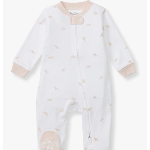Burt's Bees Baby Girls' Organic Cotton Sleep and Play Footed Pajamas