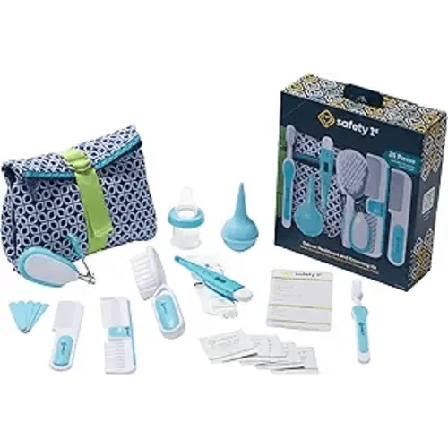 Safety 1st Deluxe Baby Healthcare and Grooming Kit, Arctic Blue, Newborn Baby Essentials, One Size, 25 Pieces