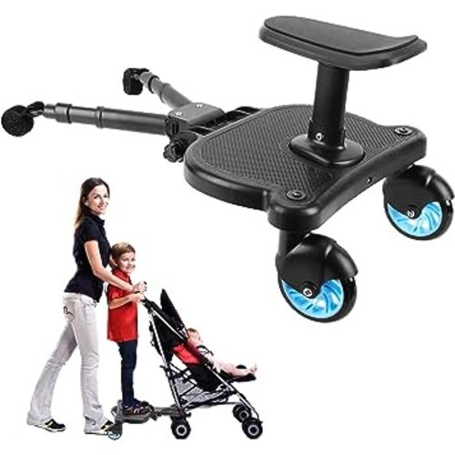 2026 New-Universal Stroller Board with Detachable Seat, 2in1 Sit and Stand Stroller Connectors for Most Strollers, Holds Children Up to 55 LBs Stroller Standing Board(Blue)